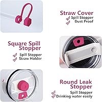 Vista 20 de Silicone Spill Stopper Set Compatible with Stanley Cup 2.0 30oz & 40oz with Straw Cover, Set of 4