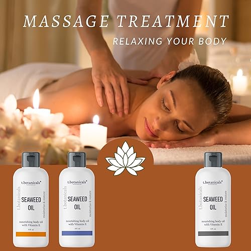 Miniatura 4 de Aceite corporal de algas marinas, 8 onzas, aceite nutritivo de musgo de mar de absorción rápida, reafirmante, antienvejecimiento, aceite no graso,