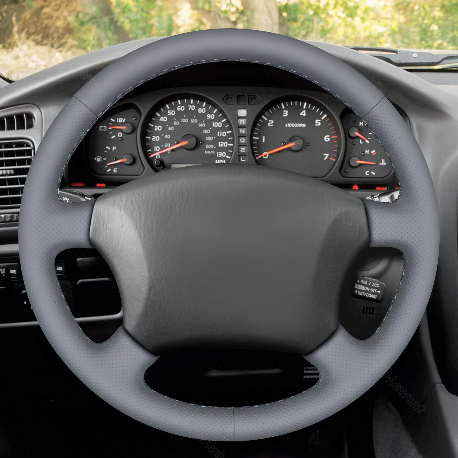 MEWANT Funda de Volante a Medida para Coser Toyota Land Cruiser | Toyota Land Cruiser 1996-2002 / Land Cruiser Prado 1996-2002 Transpirable Para Volantes Calefactados Duradero