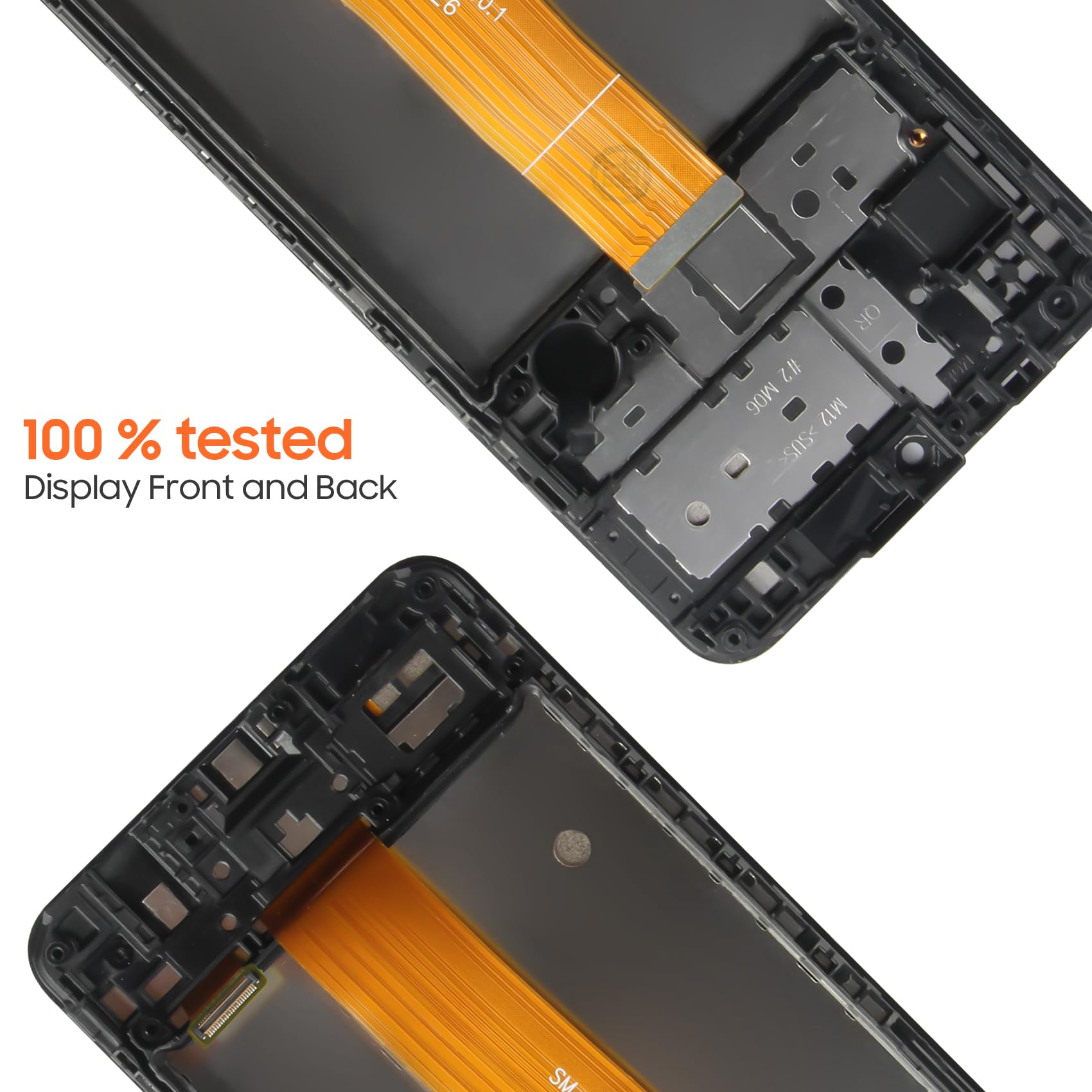 Pantalla LCD para Samsung Galaxy M12 LCD Pantalla para Galaxy M12 SM-M127F/DSN de 6,5 Pulgadas Display Screen Replacement Digitalizador Pantalla Táctil con Herramientas (Negro con Marco)