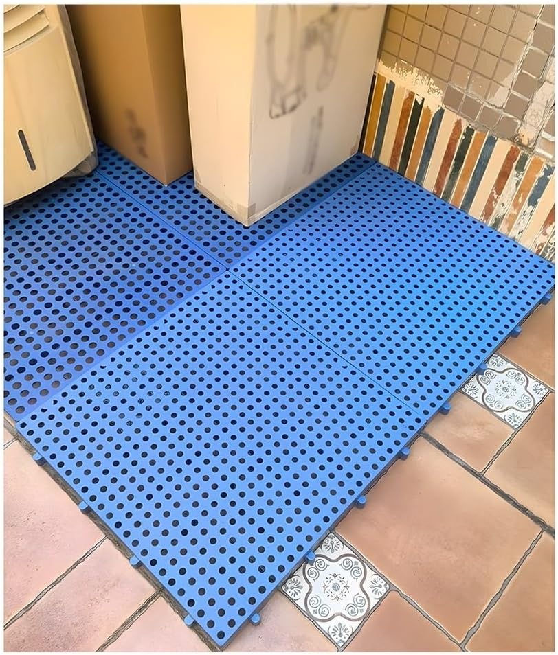 Zfmnoyev Plastic Pallets Breathable Waterproof Grid Pad Ventilation Pallet, Warehouse Flat Tray Moisture Barrier Board Combination Mat Board, Floor Isolation Pallet Rack, for Garage(100x80x5 cm)