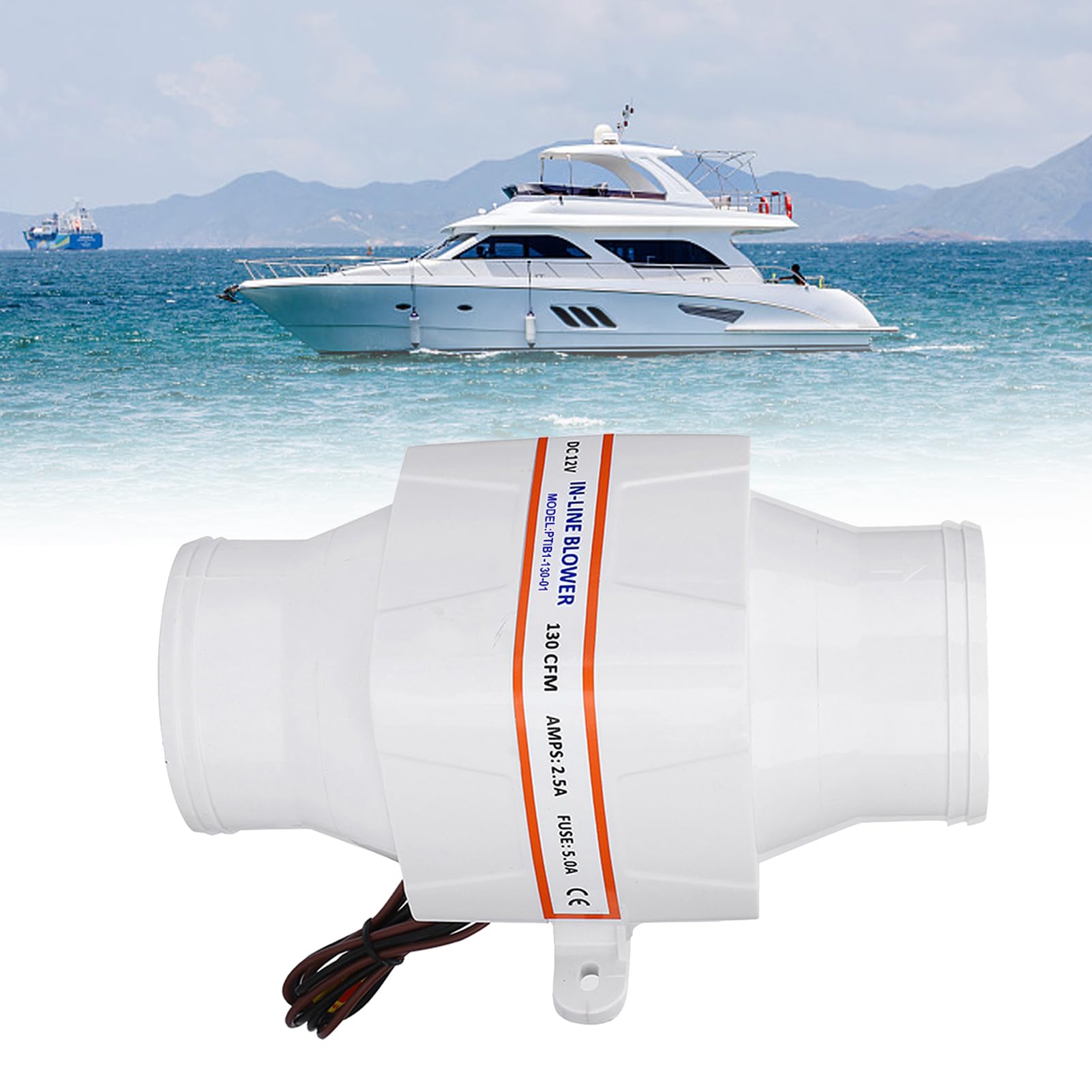 3 Inch 12V Bilge Blower Ventilator Fan for Boats, Yachts and Caravans