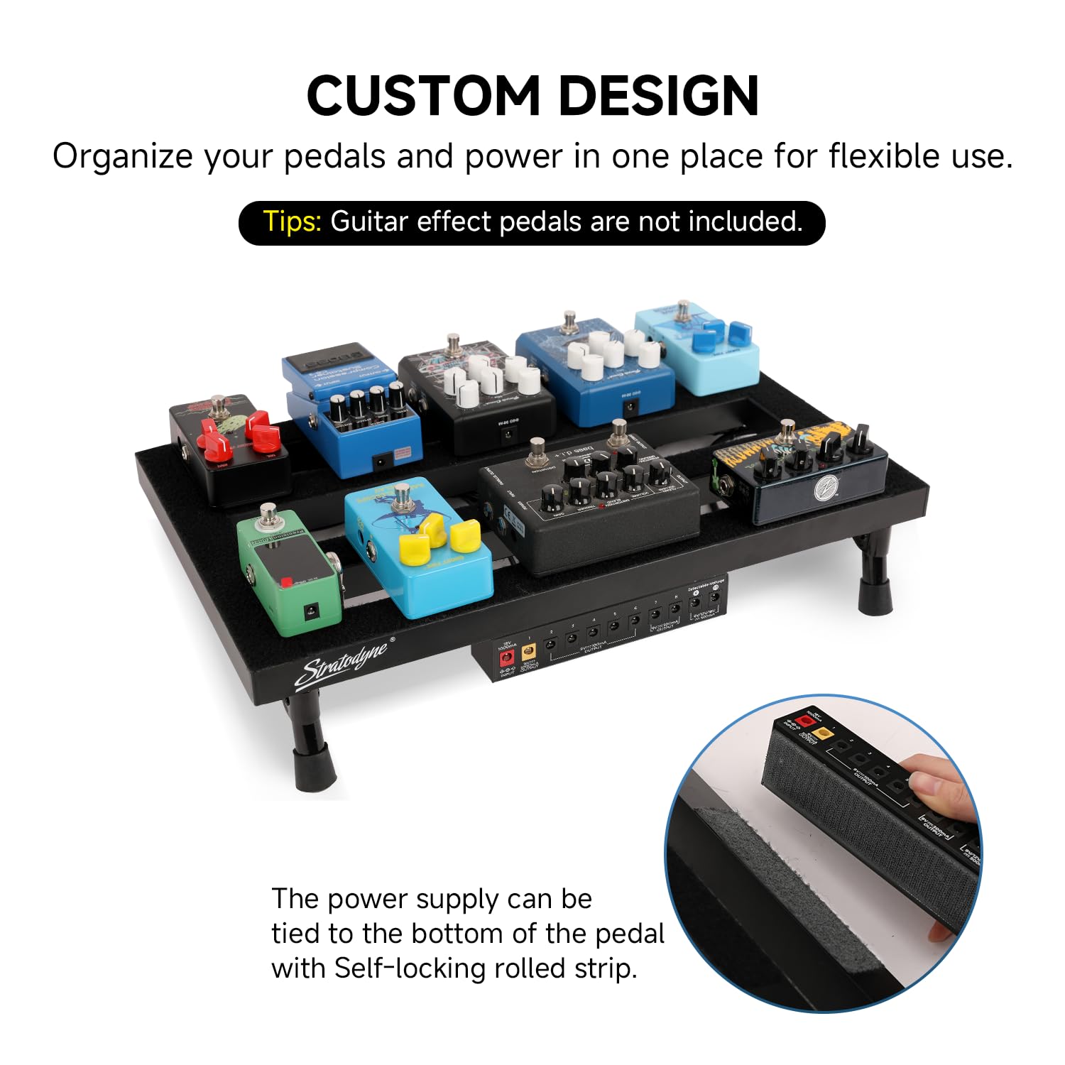 Gitarren-Pedalboard aus Aluminiumlegierung, 0,8 kg, Super-Lichteffekt, Pedalboard, 50 x 29,8 cm, mit Tragetasche