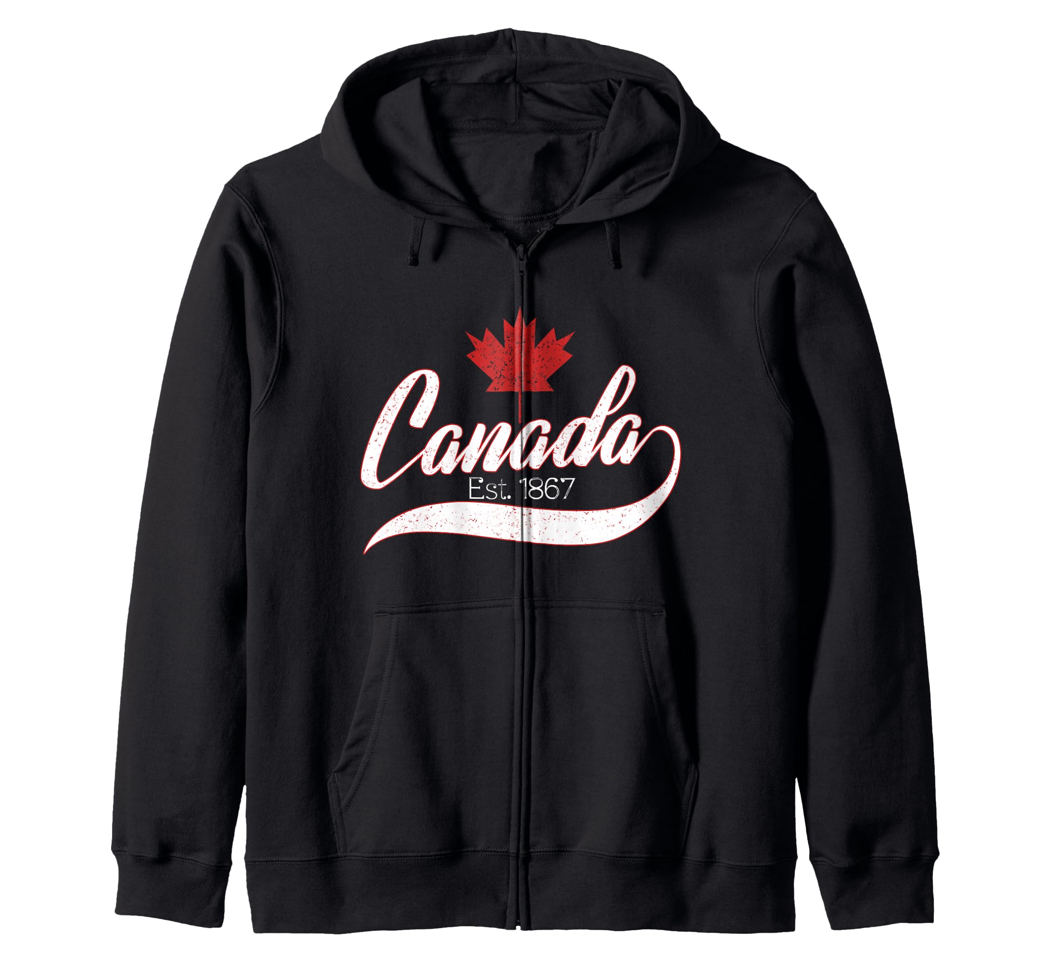 Vintage Canada Est. 1867 Maple Leaf Gift Zip Hoodie