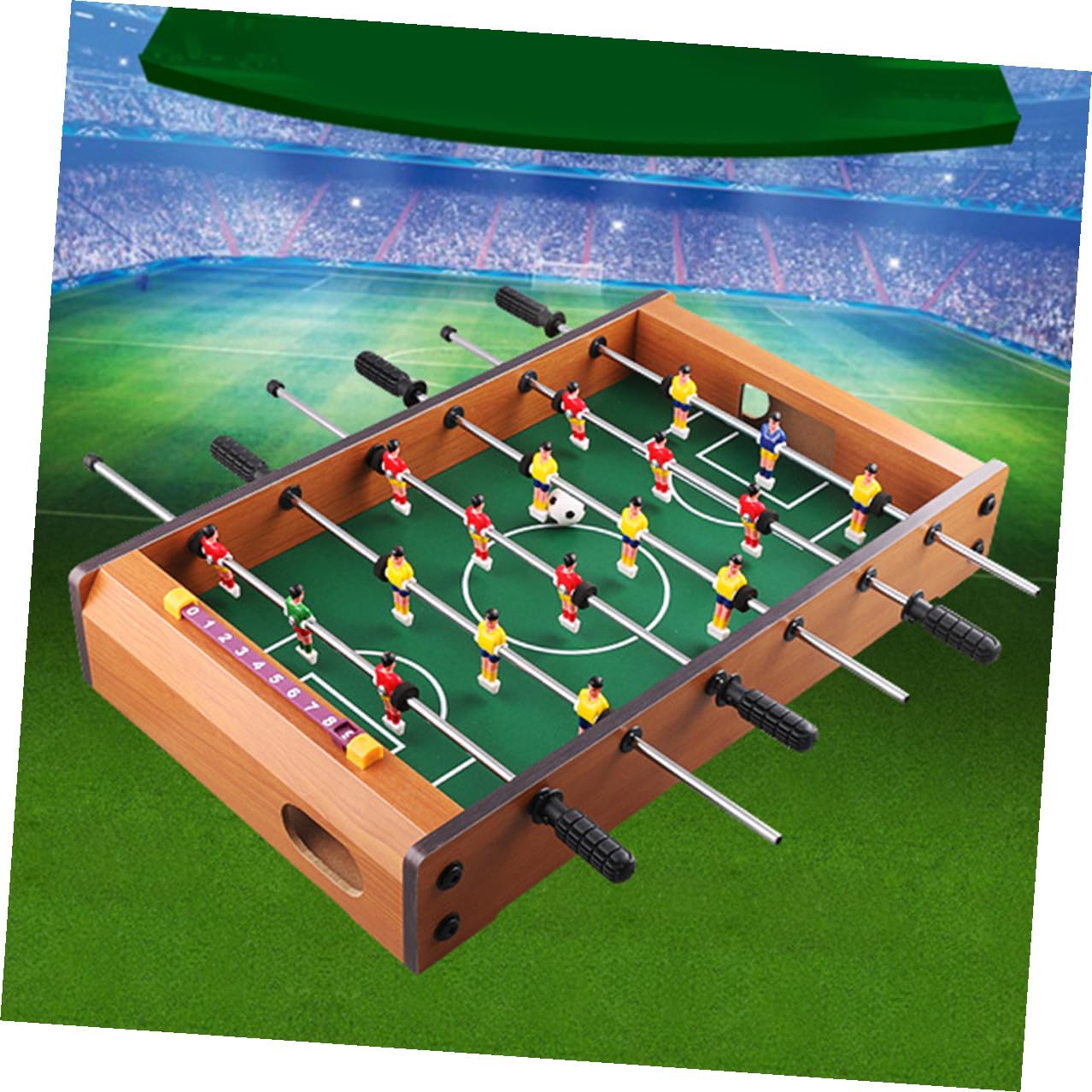 Mini Calcio Balilla da Tavolo Portatile Sei Aste in Mdf, Gioco Intelligente per Ragazzo Ragazza e Adulti, per Serate di Famiglia e Spazi Ridotti