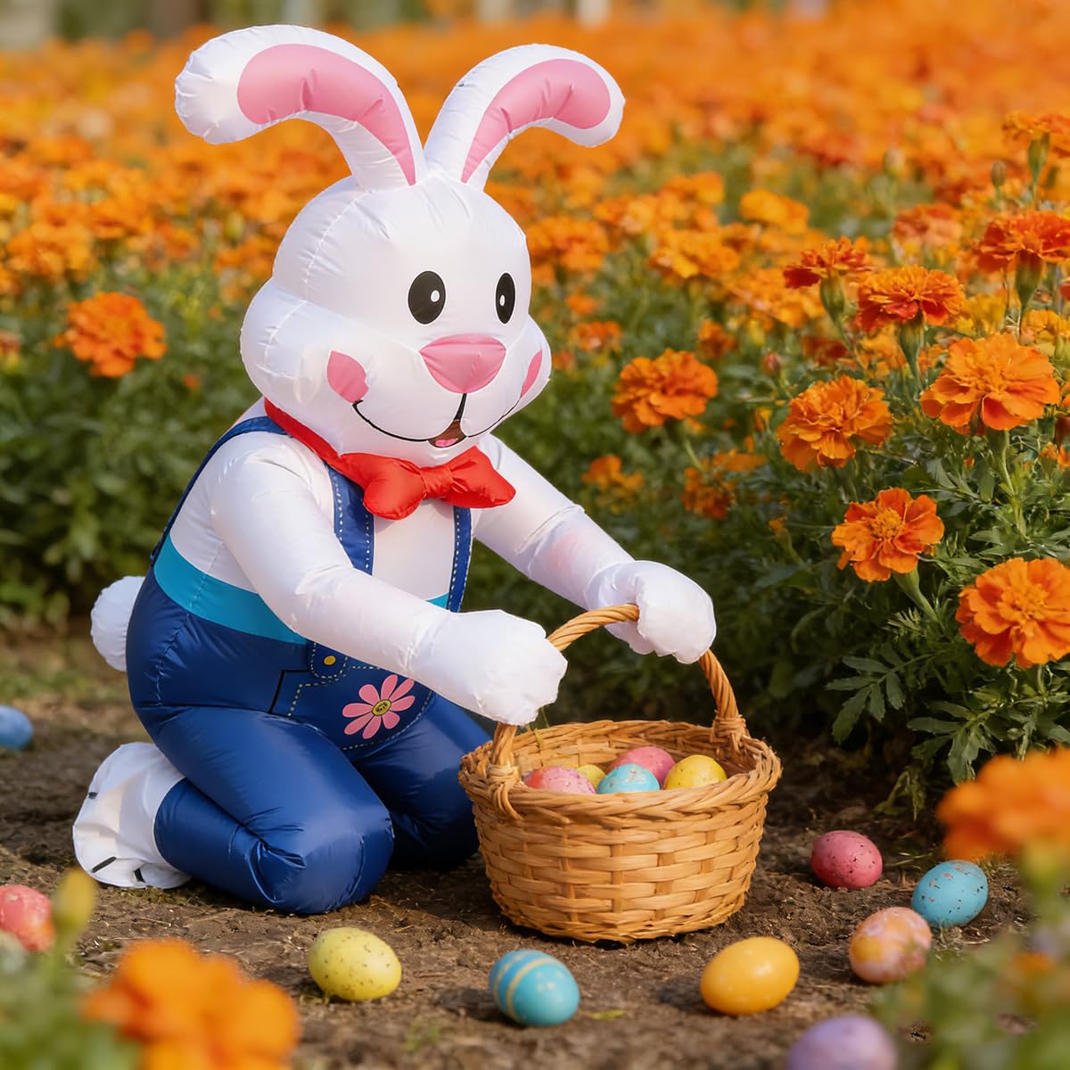 JASHKE Disfraz Inflable de Conejo Adulto Disfraces Conejo de Pascua Disfraces Conejos hinchables Traje Inflable para Pascua