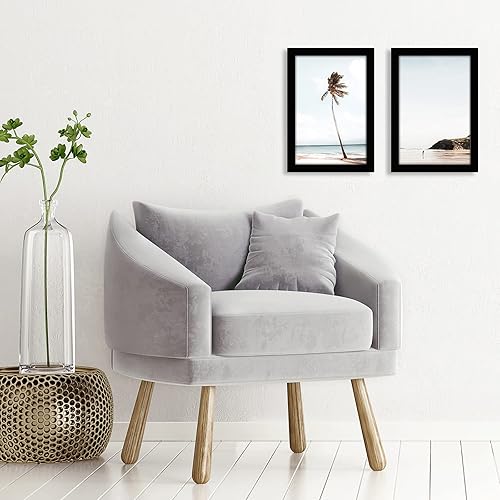 Miniatura 6 de Americanflat Portarretratos A4 en color negro, madera de ingeniería con vidrio inastillable, formatos horizontales y verticales para pared y mesa,