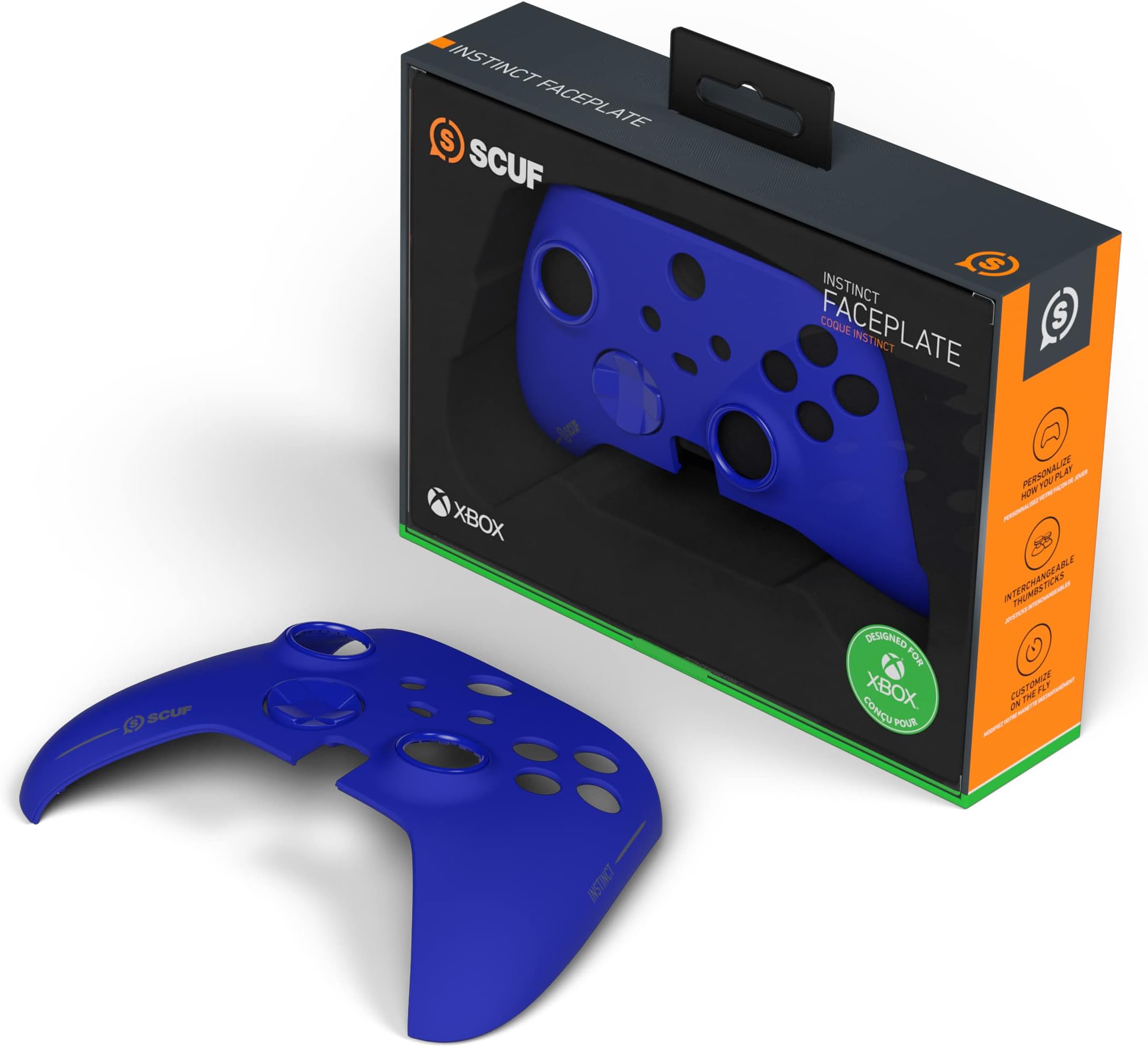 SCUF Instinct Controller Removeable Faceplate Kit - Anti Friction Rings - Xbox Series X, S, Xbox One - Blue