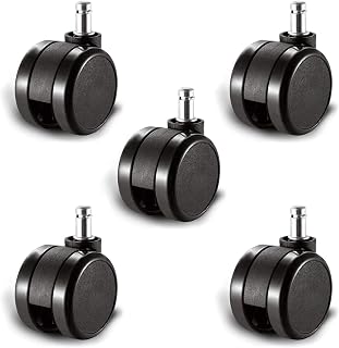 La silla de Claudia - ruedas grandes silla oficina para suelos delicados. Enganche de 11 mm, diámetro 65 mm. Juego de ruedas de repuesto (Pack 5 uds)
