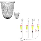 Dovesun Fishing Net+Popping Cork Float Rig Weighted Fishing Bobbers Floats