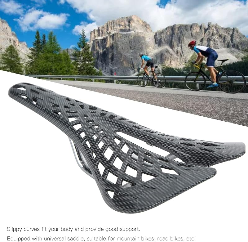 HERCHR Ergonomikus Kerékpár Nyereg, Pókháló Stílusú Üreges Ülés, Szénszálas Ultrakönnyű MTB Nyereg Országúti és Hegyi Kerékpárokhoz