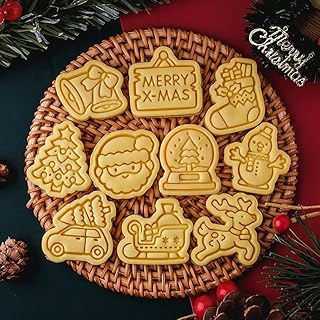 3D Cartoon Christmas Christmas Cookie Cutters, Christmas Cookie Cutter Set Biscuit Cutter Tool Cookie Stamps Plastic Mold ...
