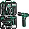Tool Kit: DEKO Drill Set with Cordless Drill, Tool Kit Set Box, DIY Hand Tools for Men and Home, with 8V Electric Drills,126 Piece (Green)