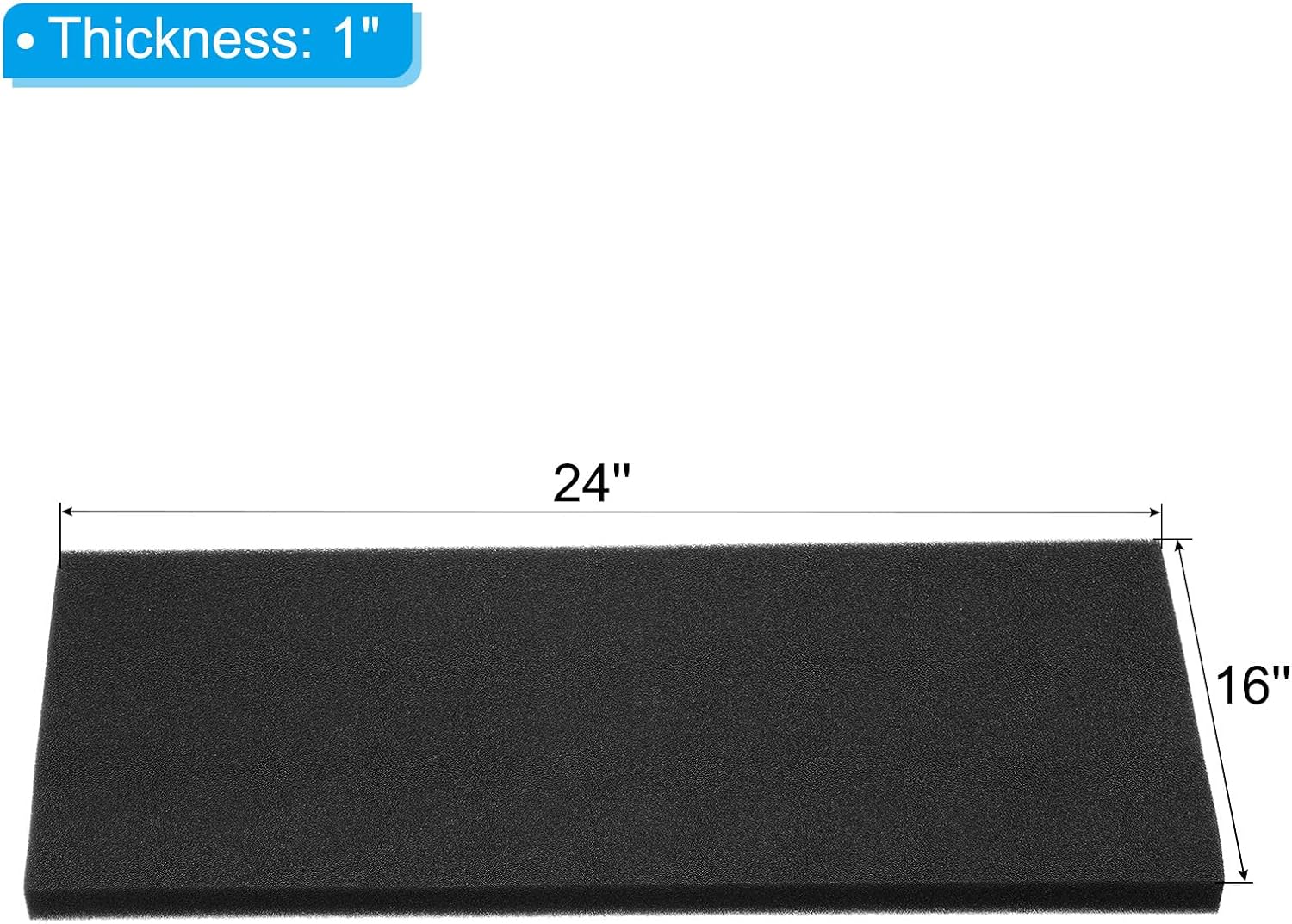 PATIKIL 24" x 16" x 1" Air Conditioner Filter Replacement, 2 Pack RV AC Foam Filter Pad Washable Reusable for Air Conditioning Purifiers, Black