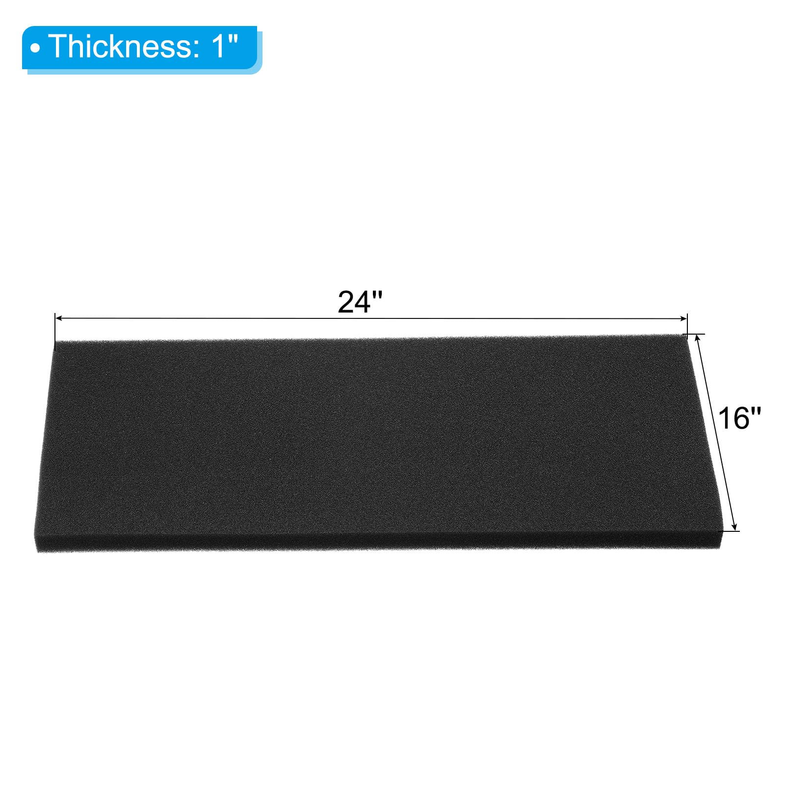 PATIKIL Filtro Sostitutivo per Condizionatore d'Aria 24" x 16" x 1", 2pz Tampone Filtrante in Schiuma Ac per, Lavabile, Riutilizzabile, per Purificatori Aria Condizionata, Nero