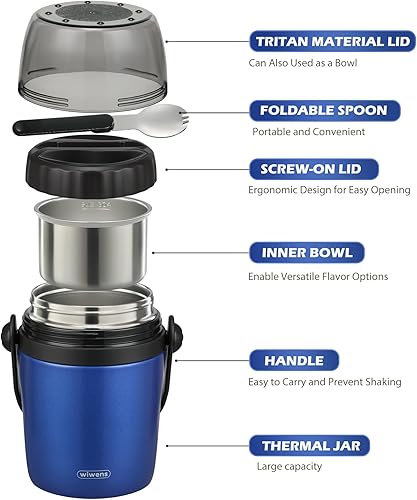 Miniatura 2 de Recipientes de almuerzo de 32 onzas para adultos y niños, termo de sopa para comida caliente, acero inoxidable, aislado al vacío, a prueba de fugas,