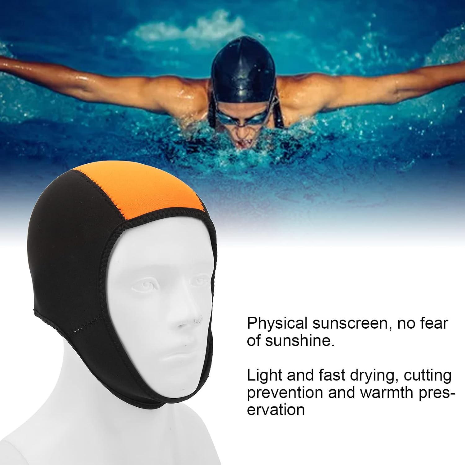 Alomejor Wetsuit Hood Thermal Swim Surf Diving Hood Sun UV Protection Quick Drying for Men Women