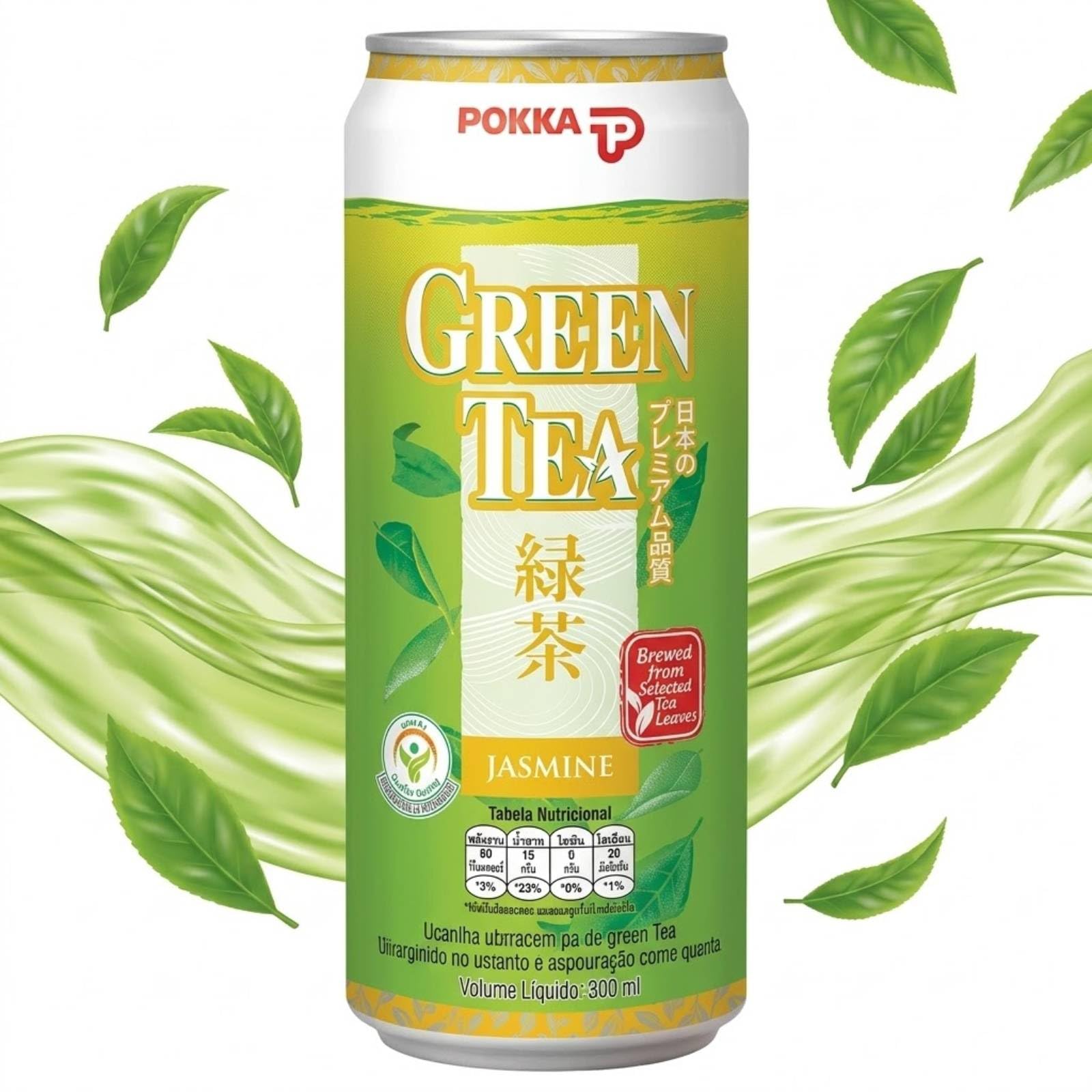 Pokka Tè Verde Jasmine Confezione da 24 x 300 ml – Bevanda Analcolica Rinfrescante a Base di Infuso di Tè Verde con Fiori di Gelsomino del Singapore