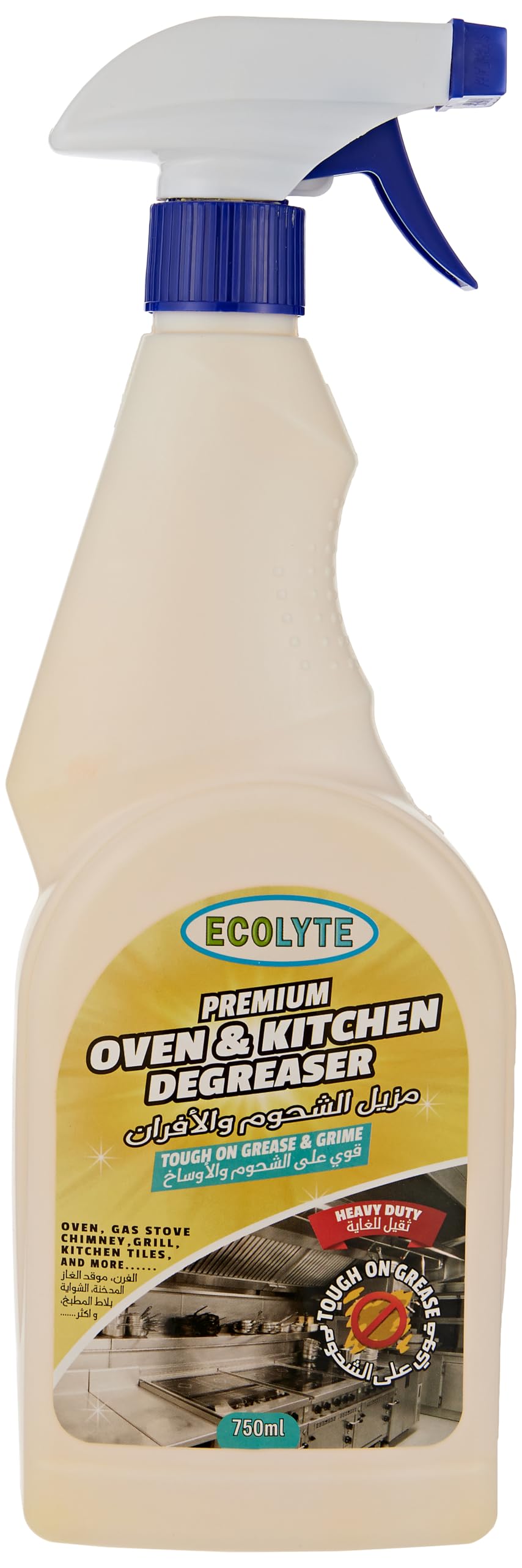 Ecolyte Premium Oven Cleaner and Kitchen Degreaser Liquid, Suitable for Ovens, Chimney hoods, Grills, OTG, Gas Stove, Exhaust Fan, Grease, Grime, Fats, Oils Remover (750 ml)
