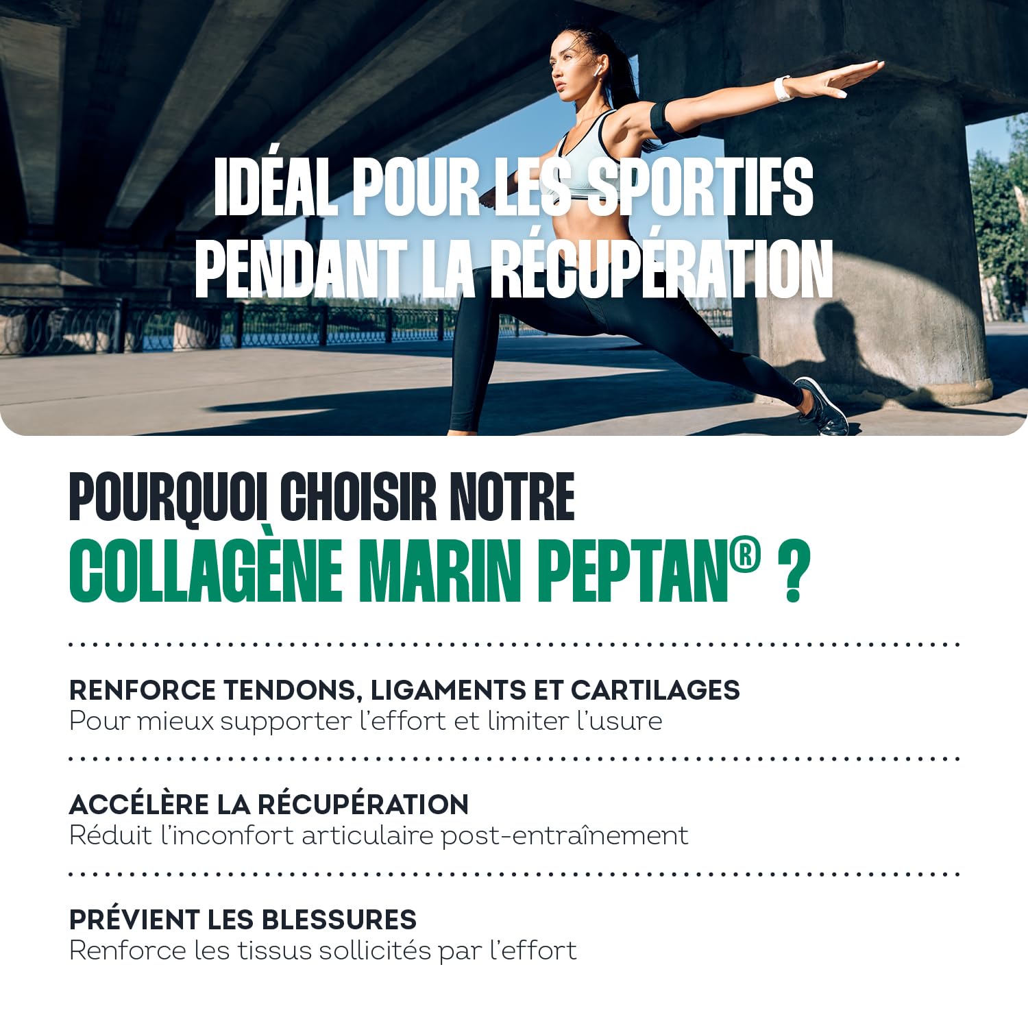 Impulse Nutrition - Collagène Marin Hydrolysé Type 1 Peptan® en Poudre avec Vitamine C - Complément Alimentaire Récupération, Articulations & Peau - 270g - Goût neutre - Fabriqué en France