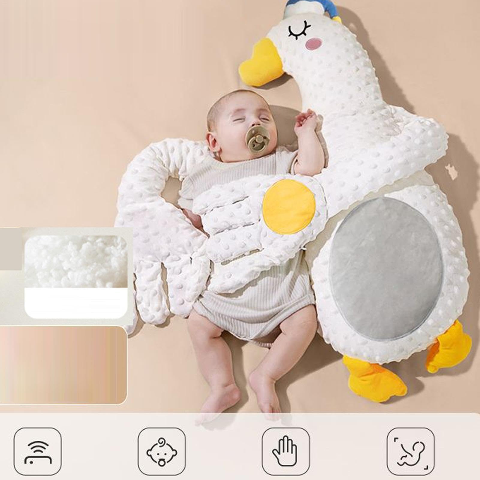 Schläferkissen Für Kinder Mit Realistischer Klopffunktion Fernbedienung, 68 X 25 Cm Große Weiches Bequemes Plüschkissen Aus Perlenbaumwolle, Verhindert Schrecken Und Beruhigt Emotionen