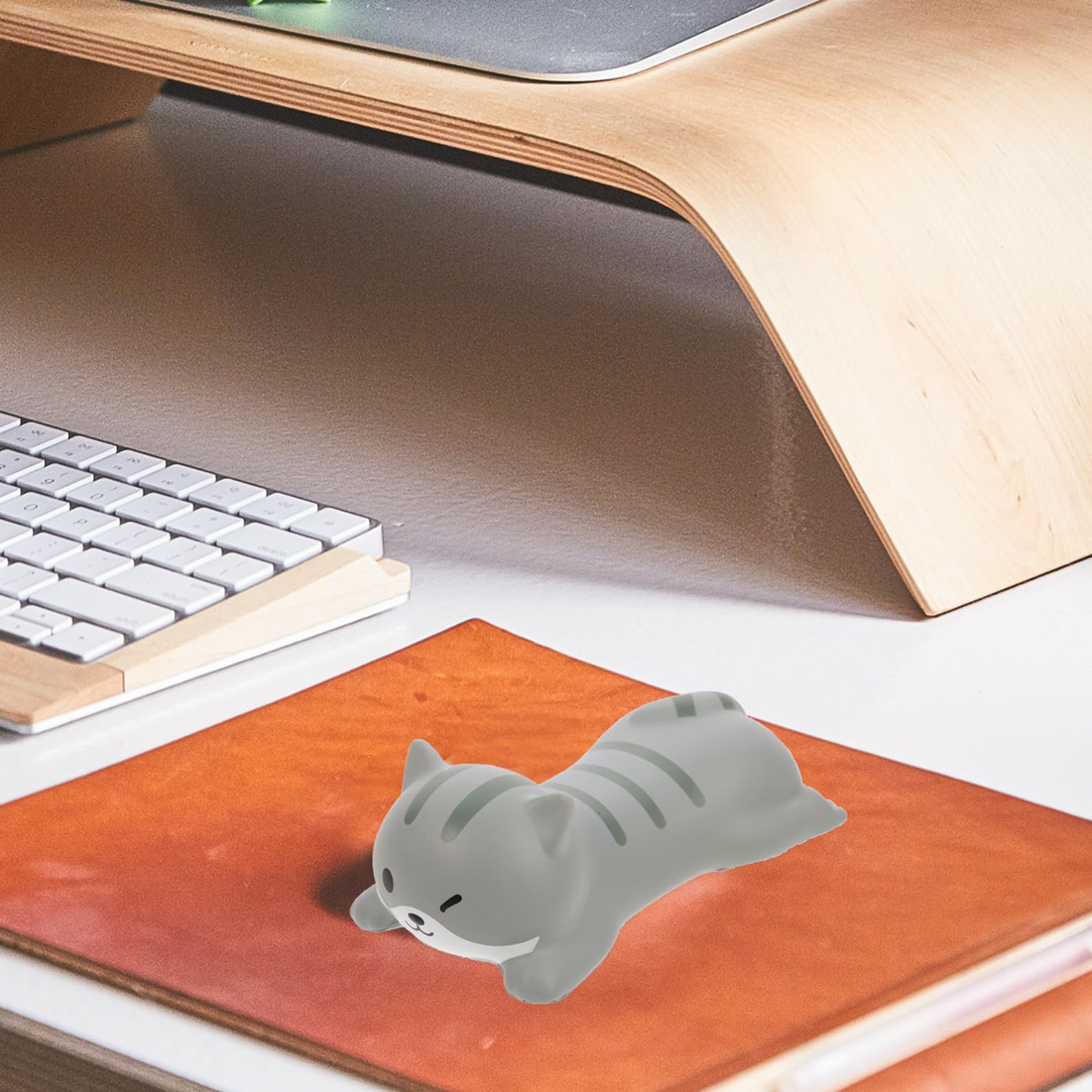 5stücke Computer Handgelenkauflage Katzenform Niedliches Pu Mauspad Mit Rutschfester Unterlage Für Büro Und Gaming Ergonomische Handgelenkstütze Für