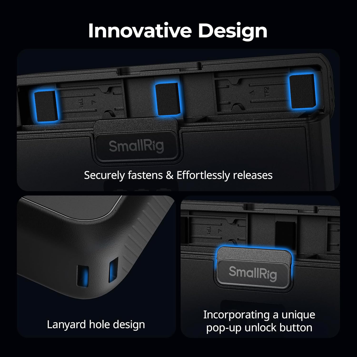 SMALLRIG Battery Charger for Gopro Hero 12/11/10/9, 1.5h PD 27W Rapid Charging with TFT Screen, 3-Channel Battery Charger with 4 SD Card Slots, Pop-up Unlock Button for Gopro Accessories