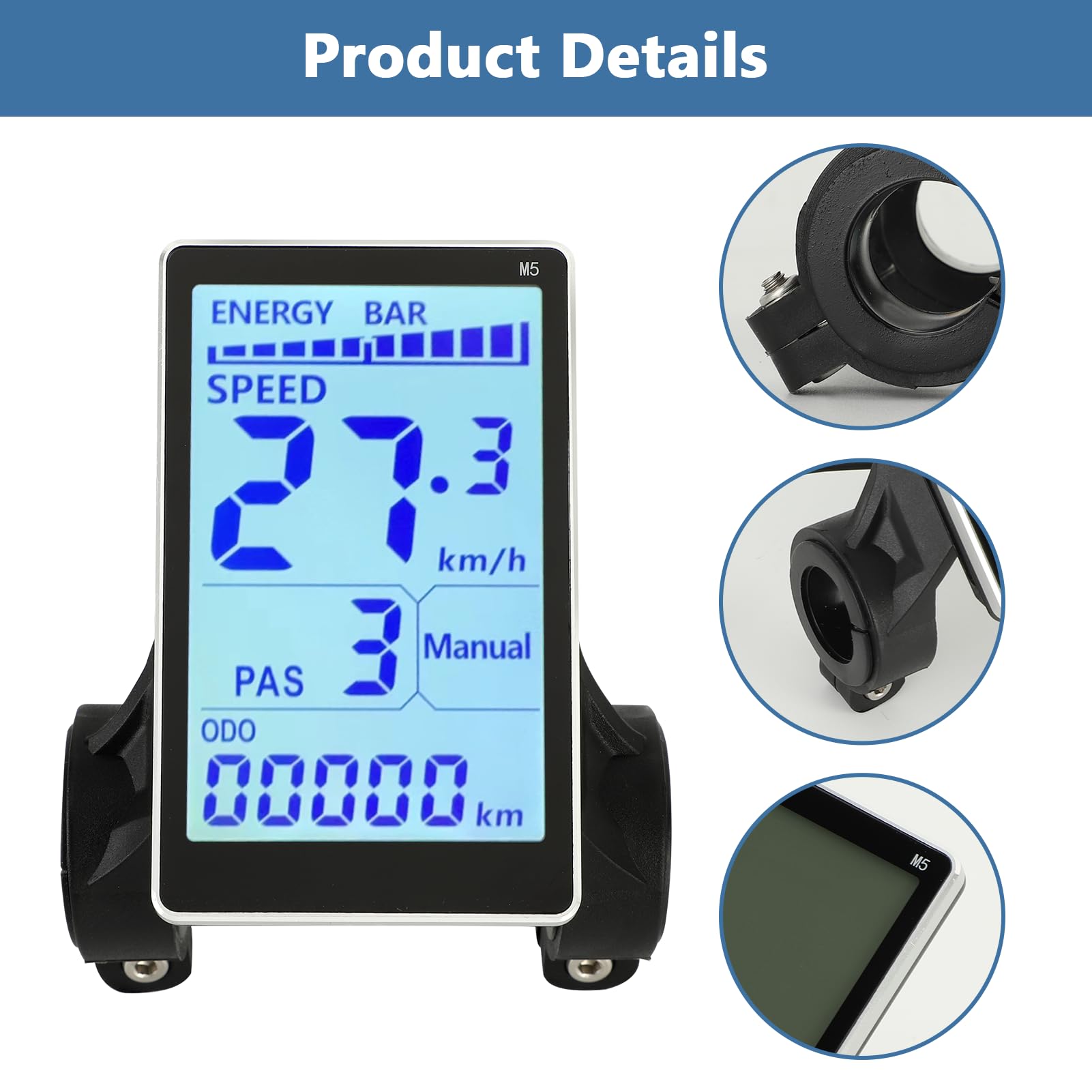 Display LCD per Scooter Elettrico Tachimetro per Bici Pannello di Controllo dello Schermo di Visualizzazione per Scooter Elettrico ABS con Connettore Resistente All'acqua a 6