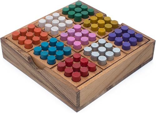 Tablero Sudoku de color madera (conjunto de viaje) STEM Juego familiar tradicional matemáticas cerebro teaser juguetes educativos Rainbow Sudoku