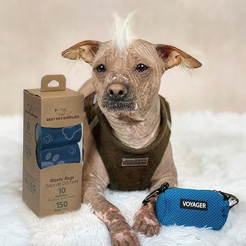 Vista 167 de Best Pet Supplies - Bolsas para limpieza de excremento de perro, rollo de repuesto, uso en exteriores, a prueba de fugas y desgarros, plástico