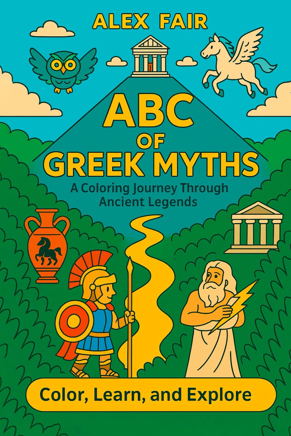 ABC of Greek Myths: A coloring Journey Through Ancient Legends