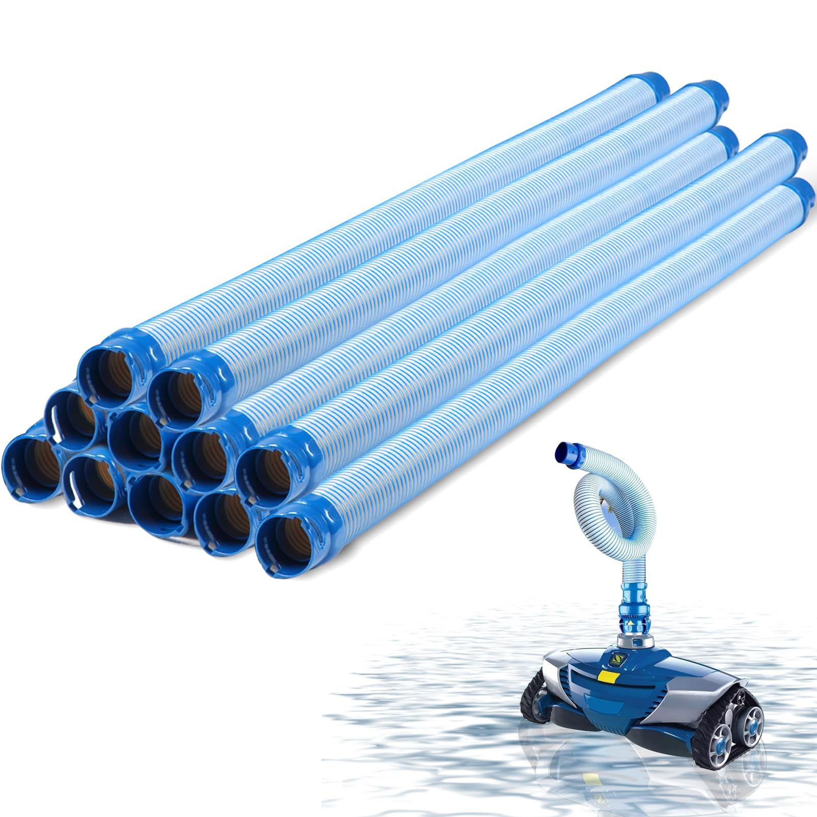 11-Pack Pool Cleaner Hose for X7 T3 T5 MX6 MX8, 39 in Swimming Pool Vacuum Hose Replacement Kit, R0527700 X38210S Twist Lock MX6 Replacement Parts