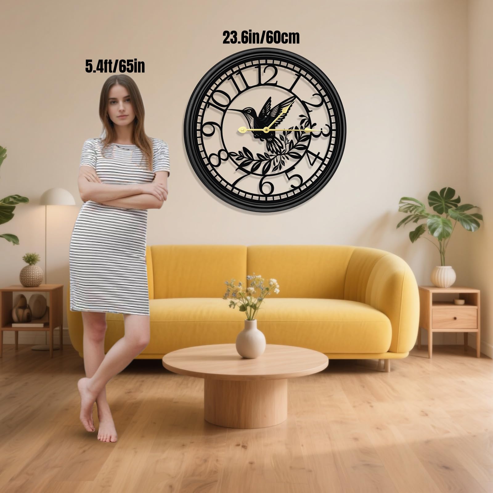 Reloj de Pared Grande - Relojes de Pared para Decoración de Sala de Estar, Silencioso y Sin Tic TAC, Adecuado para Decoración de Pared, Decoración de Sala de Estar, Decoración de Cocina