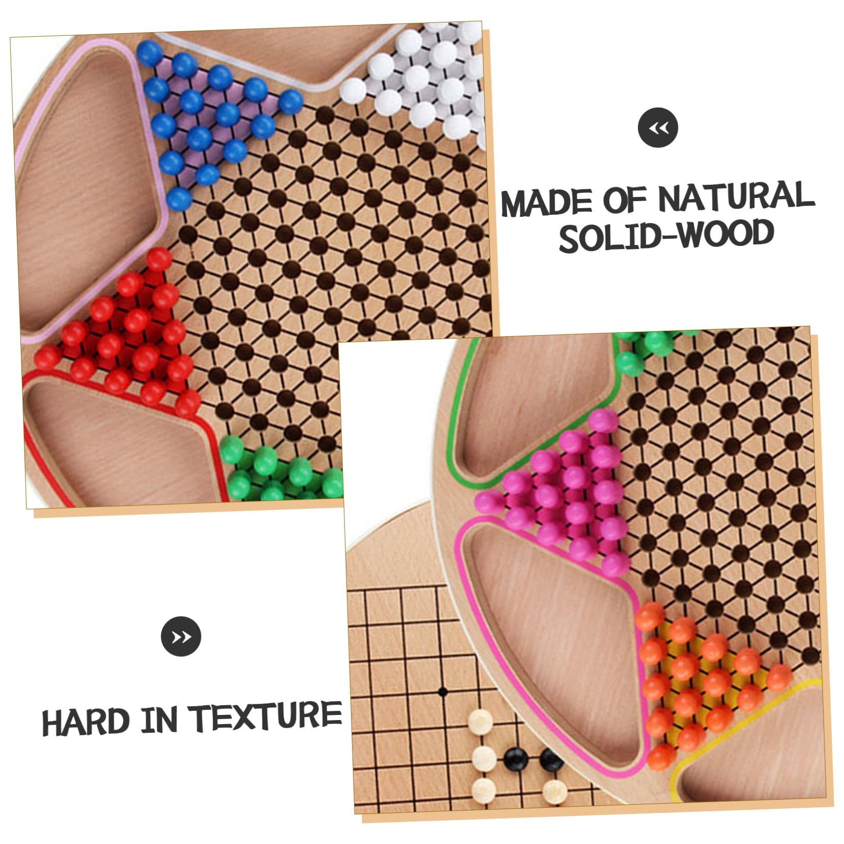 BESPORTBLE Jouet Deux Bois Marron Surface Lisse pour Garçon et Filles, Jeu de Dames Chinoises de Bureau Éducatif pour Apprentissage et Divertissement
