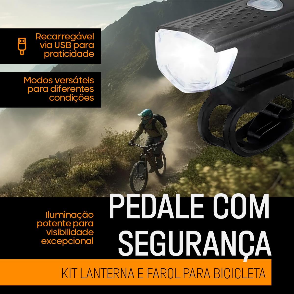 Kit Lanterna Bike Farol Luzes de Bicicleta Led Recarregável USB a Prova da Água Acessorios Bicicleta Ciclismo Sinalizador Luz Dianteira Traseira Pisca Alerta Kit Lanterna Bike Farol Luzes de Bicicleta Led Recarregável USB a Prova da Água Acessorios Bicicleta Ciclismo Sinalizador Luz Dianteira Traseira Pisca Alerta