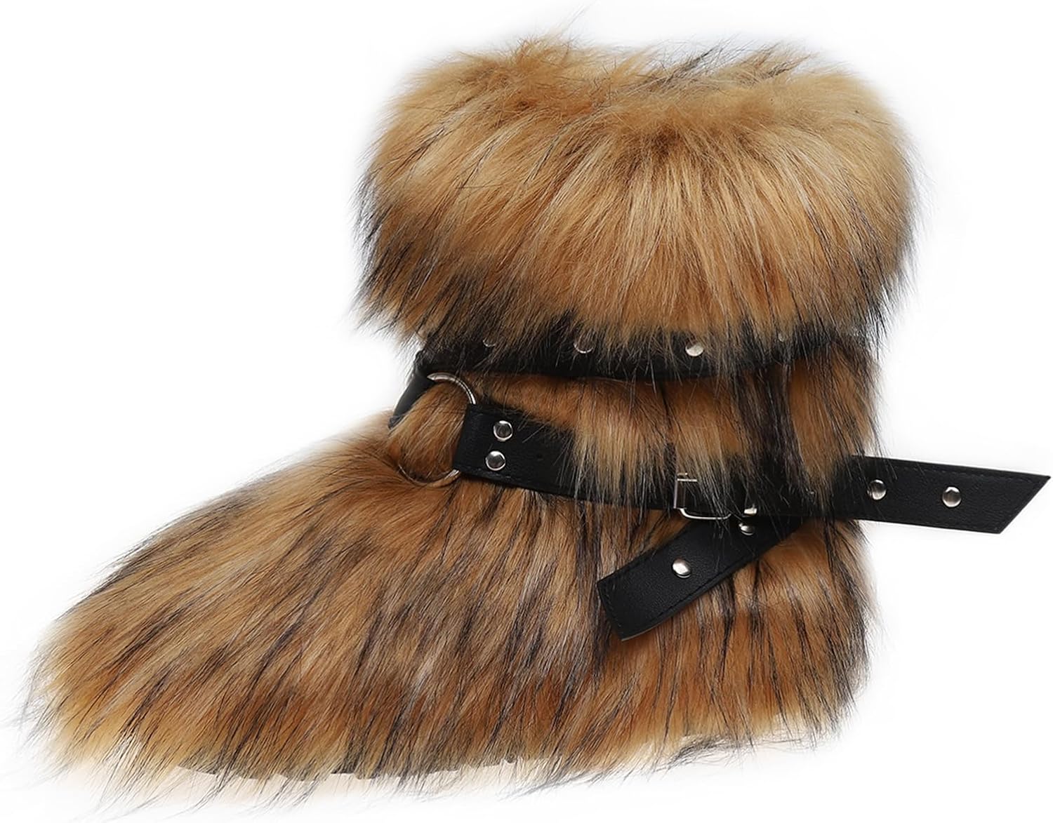 Fur Boots for Women, Pink Fuzzy Boots Y2k Style, Furry Shoes with Pelt