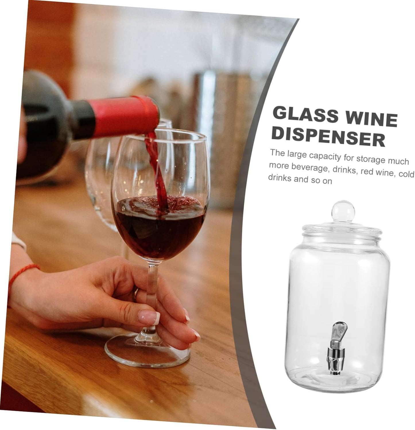 KICHOUSE Glass Juice Canister Dispenser Spout Elegant Beverage Dispenser for Occasion