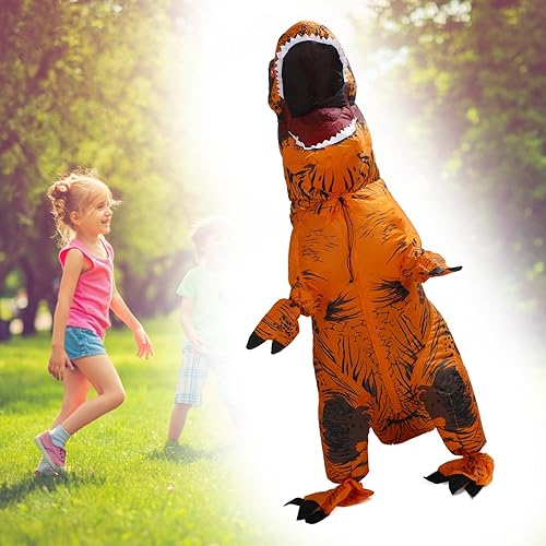 Miniatura 7 de HURRISE Disfraz inflable de dinosaurio, disfraz de T Rex para Halloween