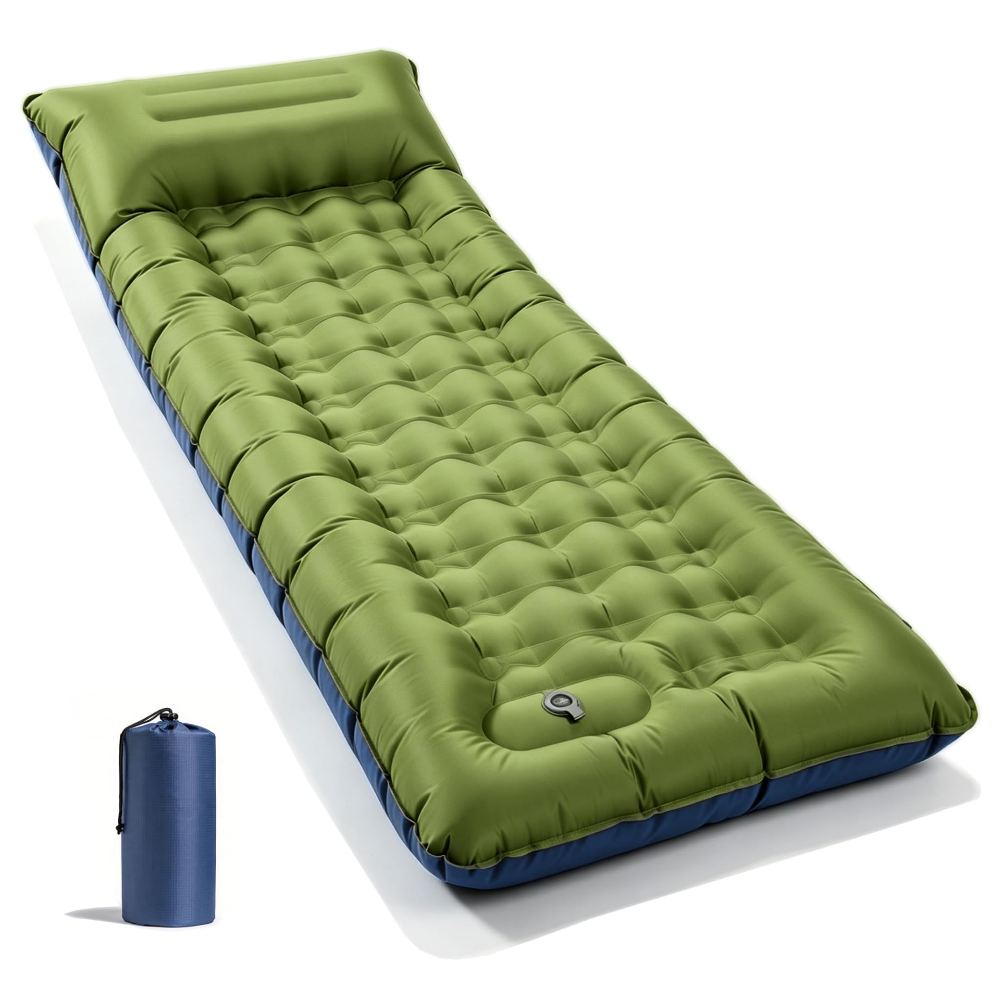 Photo 1 of CAMFUNNY Camping Sleeping Pad, Extra Thick 6 Inch Camping Mat with Built-in Pillow & Foot Pump, Ultralight Inflatable Sleeping Pad for Backpacking Hiking Travel Tent(Green)