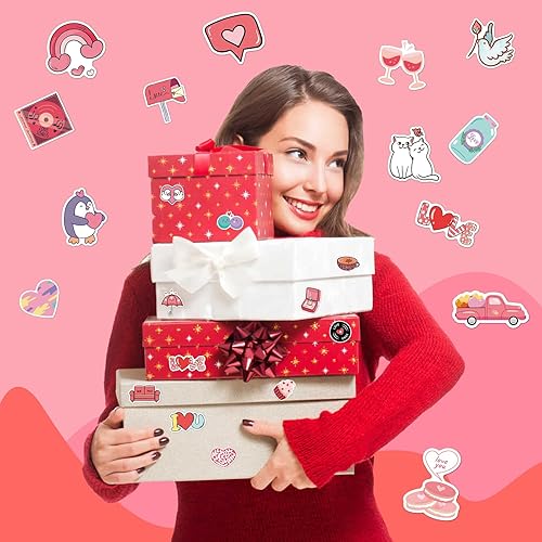 Miniatura 4 de 100 calcomanías para el día de San Valentín para niños, calcomanías de corazón de vinilo, manualidades de San Valentín para niños en el aula,