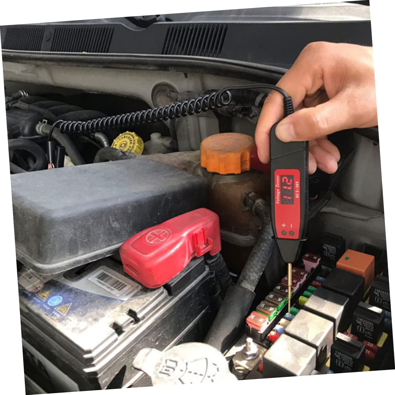 3pcs Digital LCD Circuit Tester Extended Wire for Accurate Voltage Testing Lightweight Vehicle Electrical Diagnostic Tool for Electricians and Homeowners