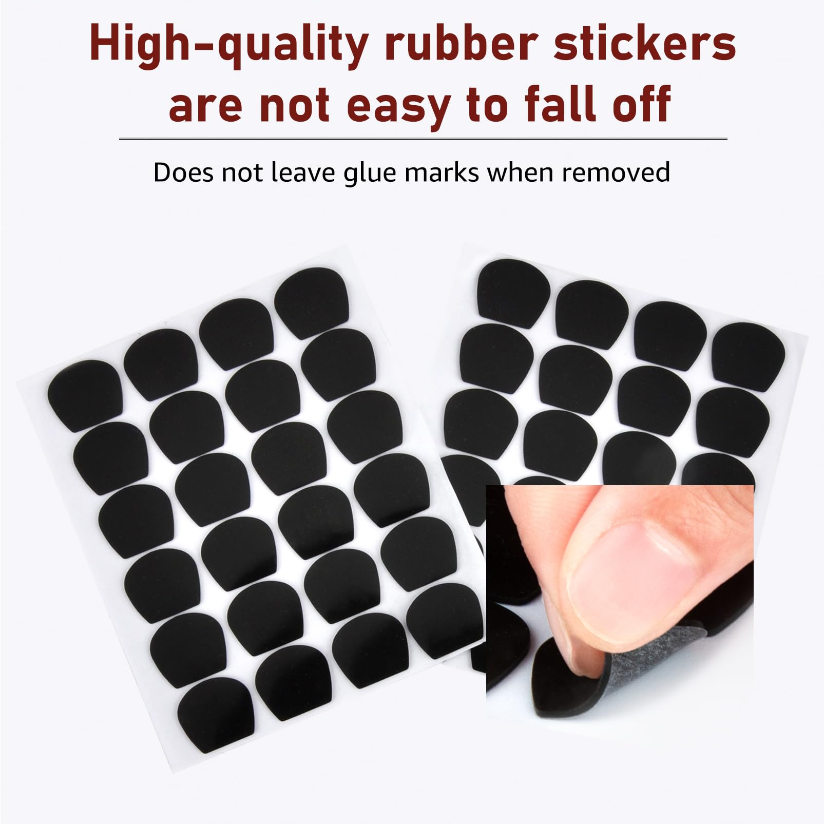 HONZUEN Anti-slip Stickers for Guitar Picks 48 Non-Slip Stickers Thin 1mm Pick Grip for Bass Acoustic Guitar Electric Guitar Ukulele Metal Guitar Rock Guitar Bass Guitar Picks Black - Image 4