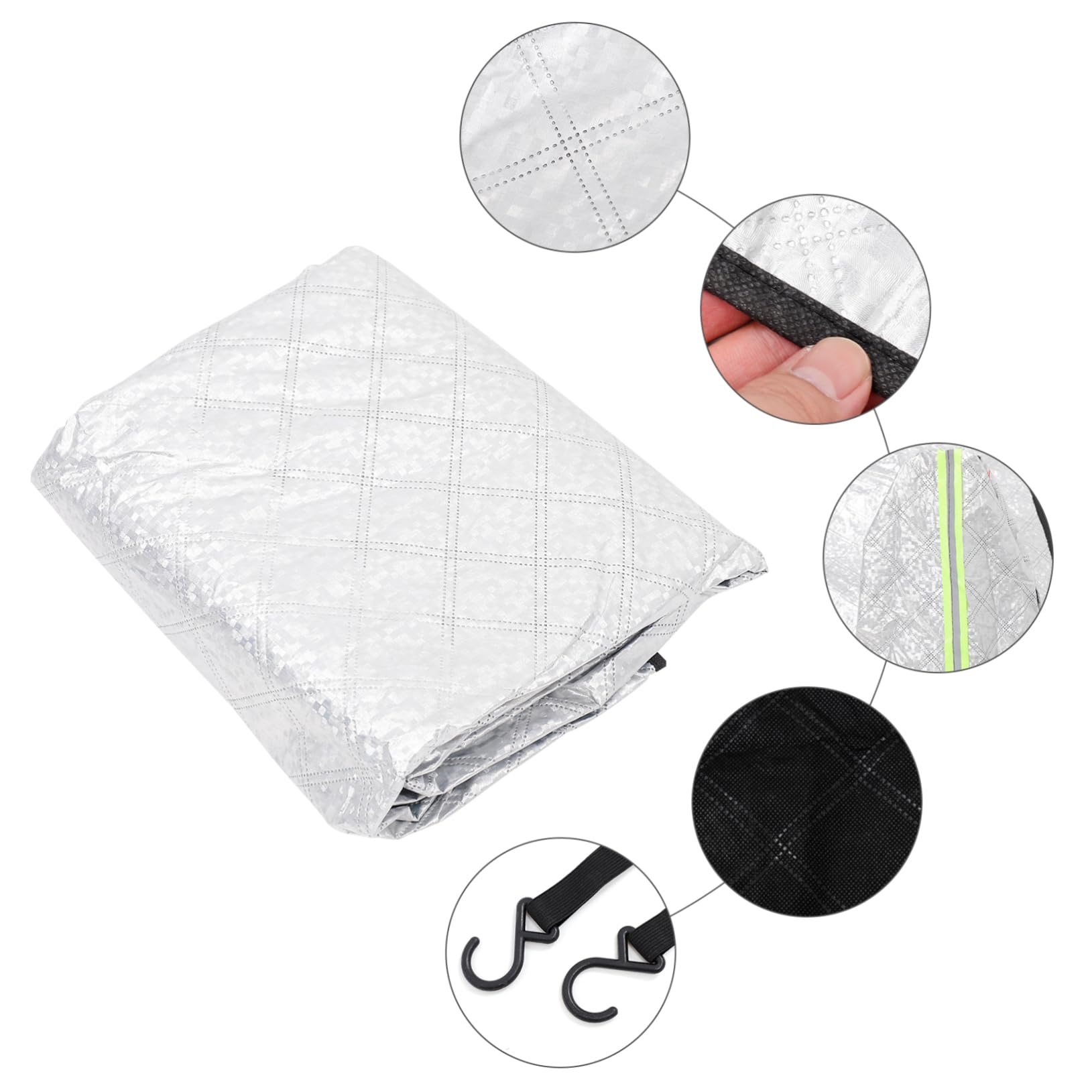 PartyKindom bouclier de neige couverture de glace de pare-brise couverture de pare-brise anti-neige couverture de neige de pare-brise de voiture bouclier de fenêtre de véhicule tissu non tissé