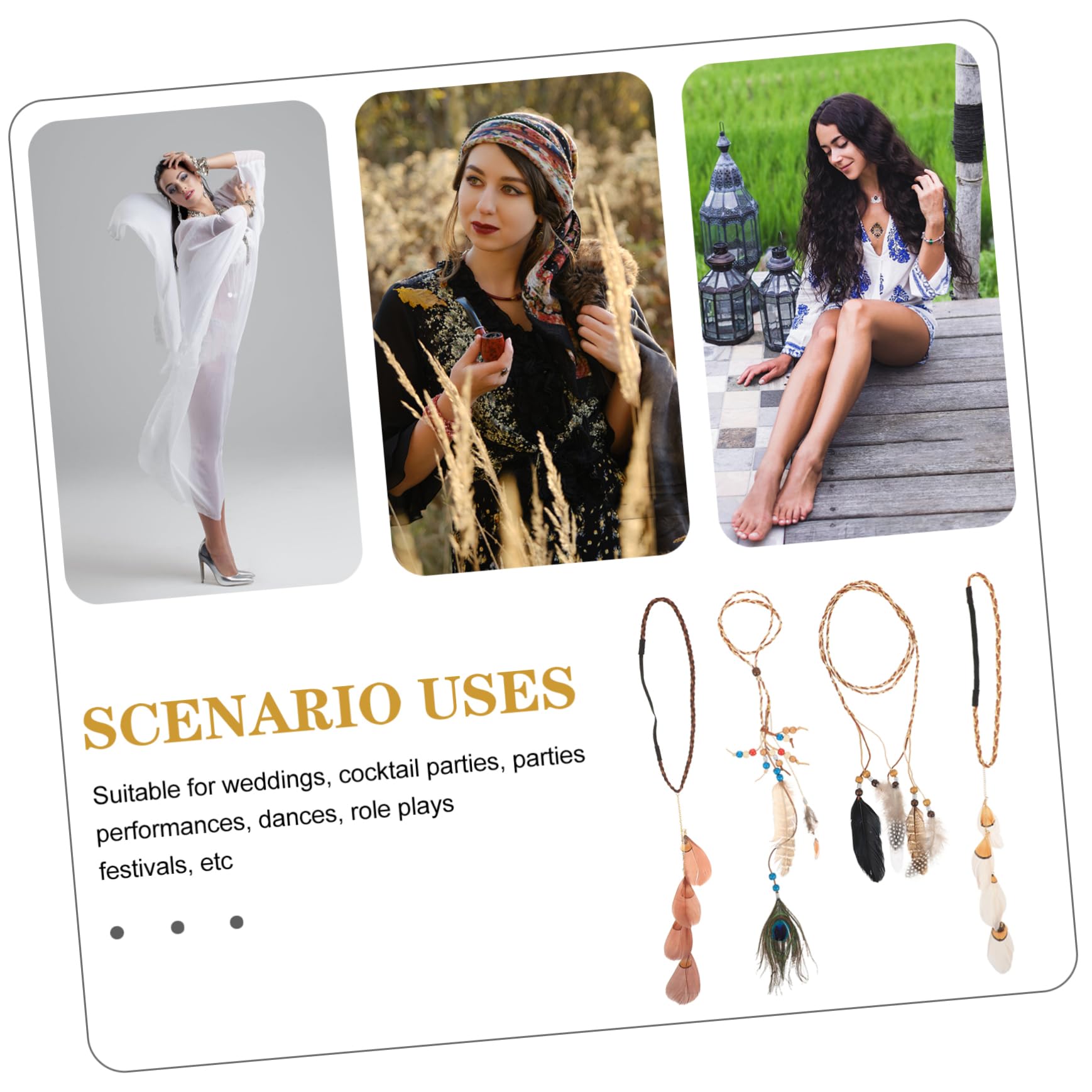 MAGICLULU 20 Pz di fermaglio per bohémien pennacchio accessori per cerchietti bambina arredamento bohémien bohémien fasce per piumate da donna