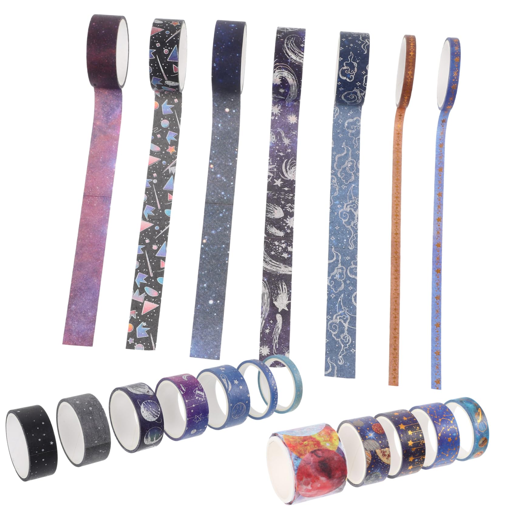 Angoily 5 Sätze Klebeband Set Bastelband Scrapbooking Vintage Washi Tape Bastelband Mehrzweck Washi Tape Selbstklebende DIY Klebebänder Klebeband Zum Verpacken Von 19 Rollen * 5