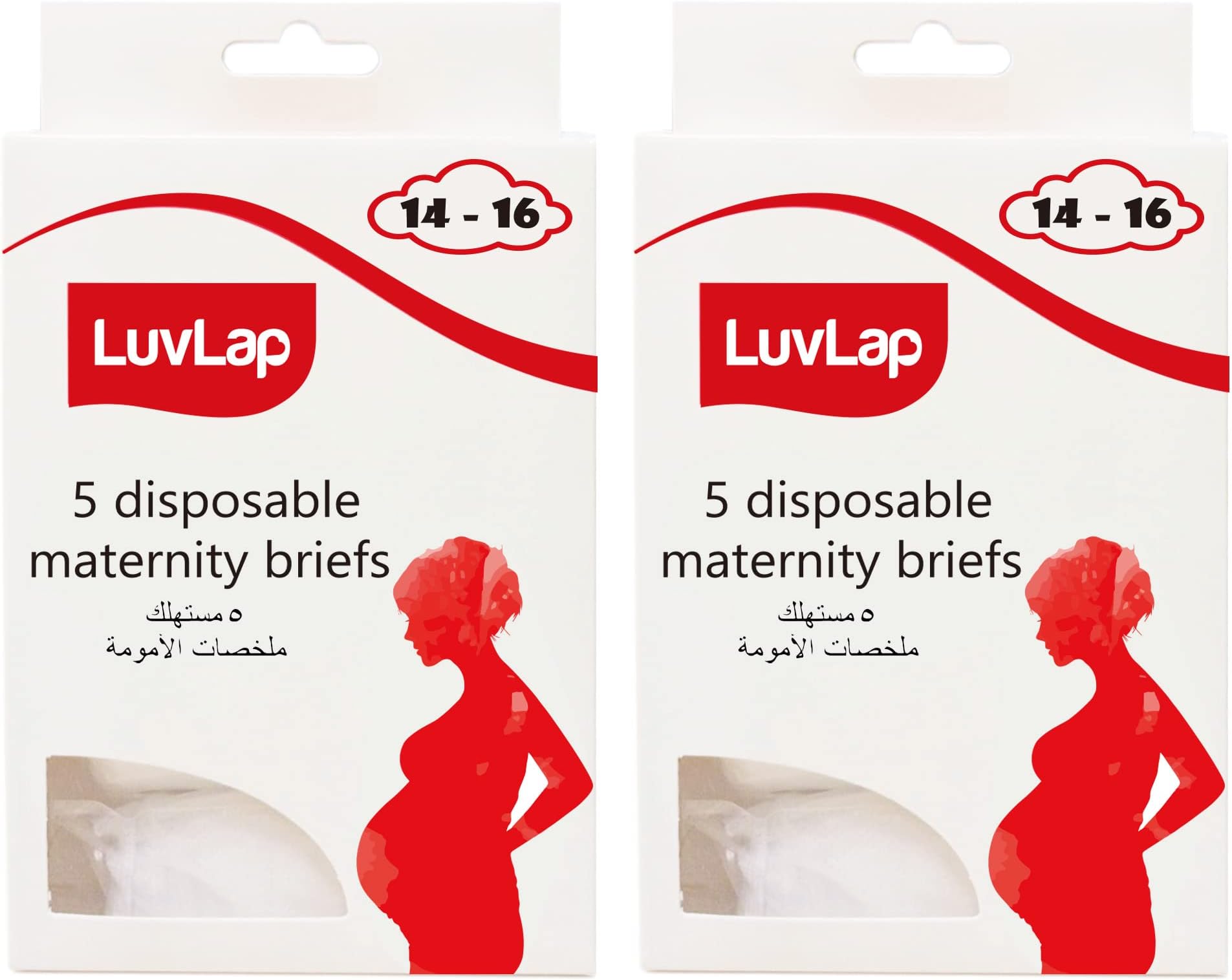 Luv Lap Disposable Maternity Brief (Size 14-16) (Pack Of 2), White