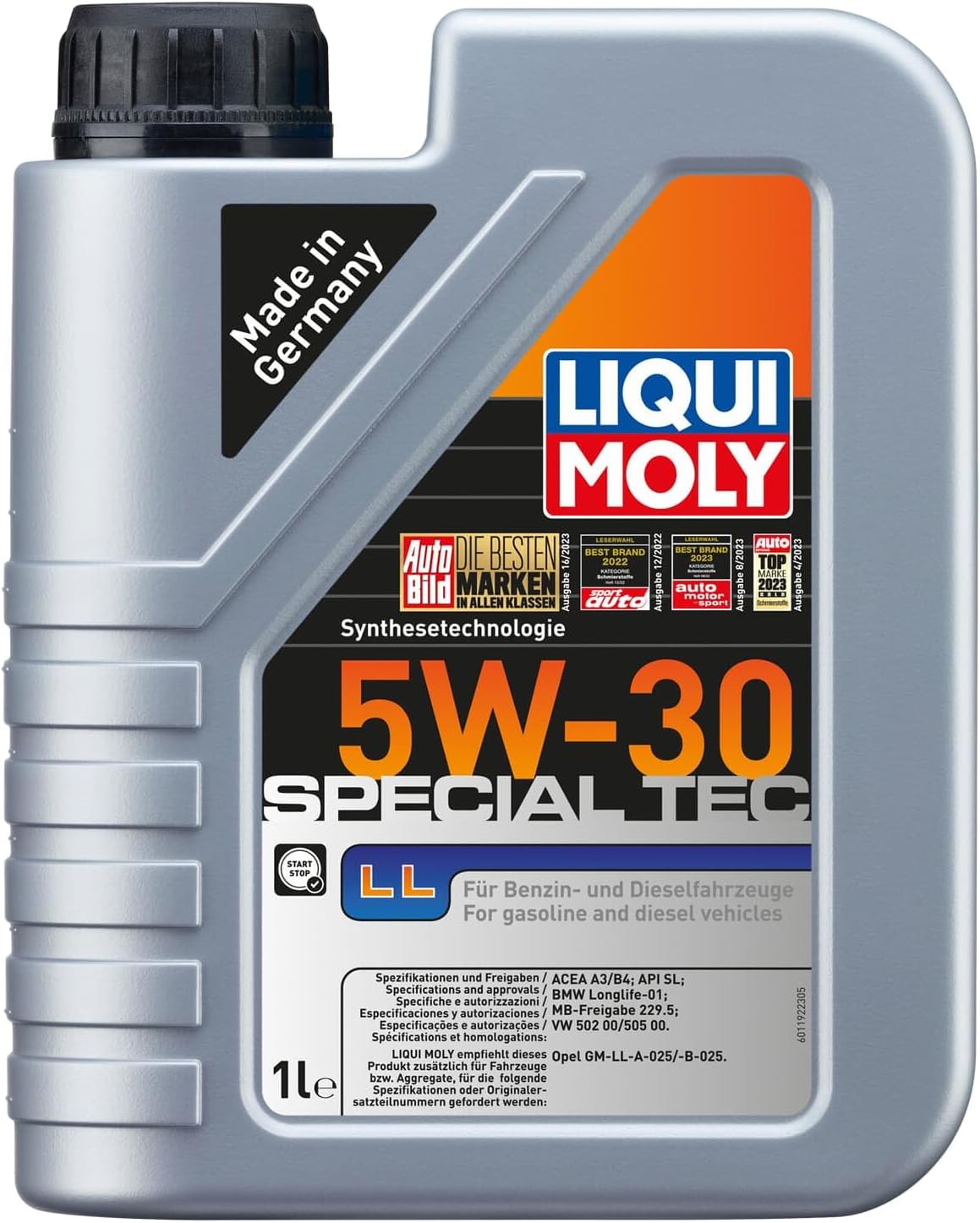 LIQUI MOLY Special Tec LL 5W-30 | 1 L | Synthesis technology motor oil | SKU: 2447