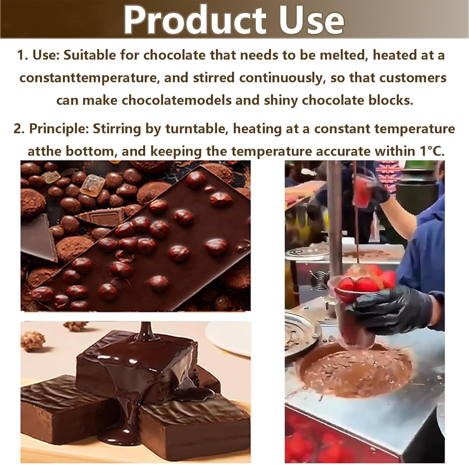 Chocolate Tempering Machine for Home Use, Countertop 5.5L, Smart Digital Display, Automatic Bubble Removal System, Stainless Steel, for DIY Chocolates, Cake Decorating, and Candy Making