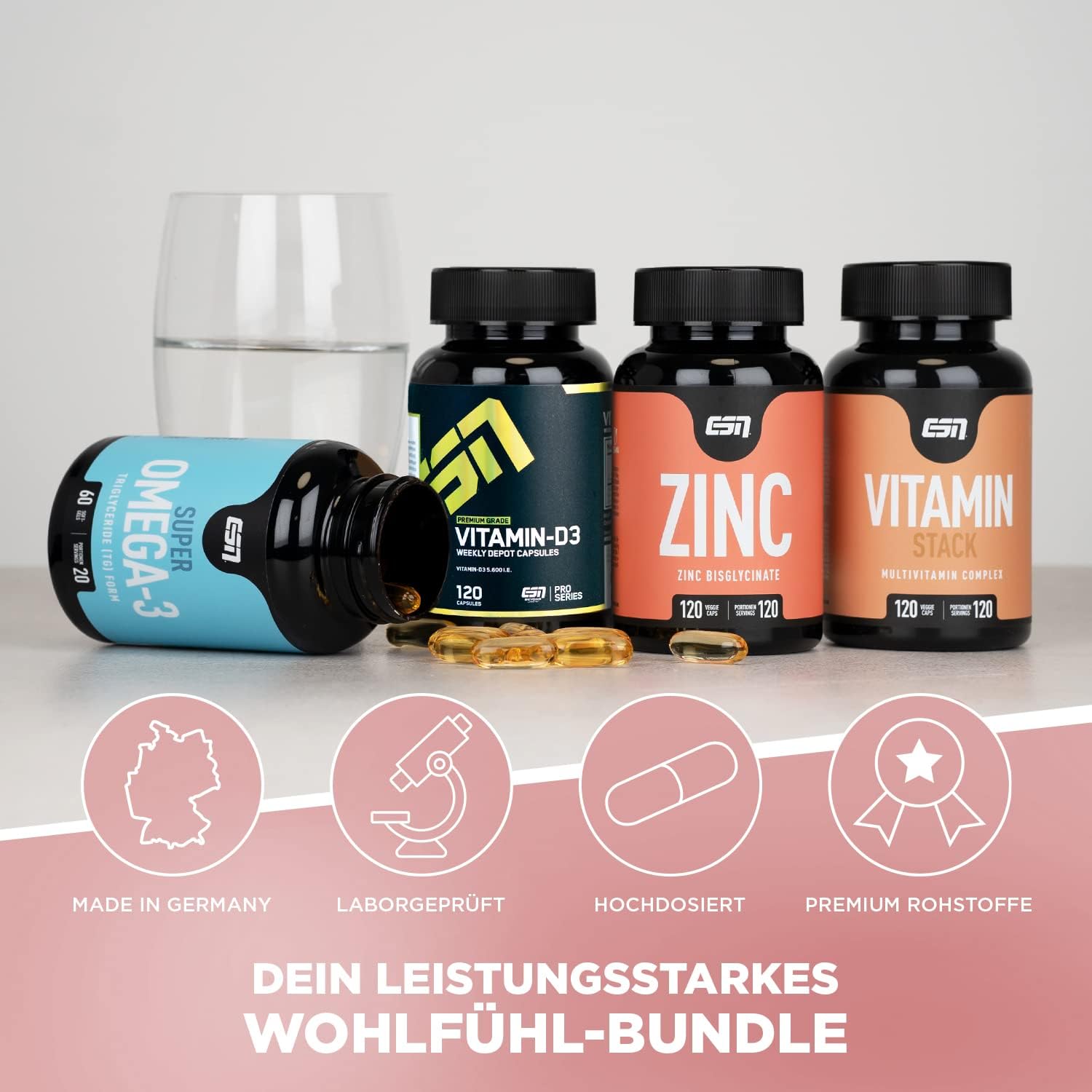 ESN 4er Pack Vitamine & Vitalstoffe: Die perfekte Ergänzung für Ihre Gesundheit!