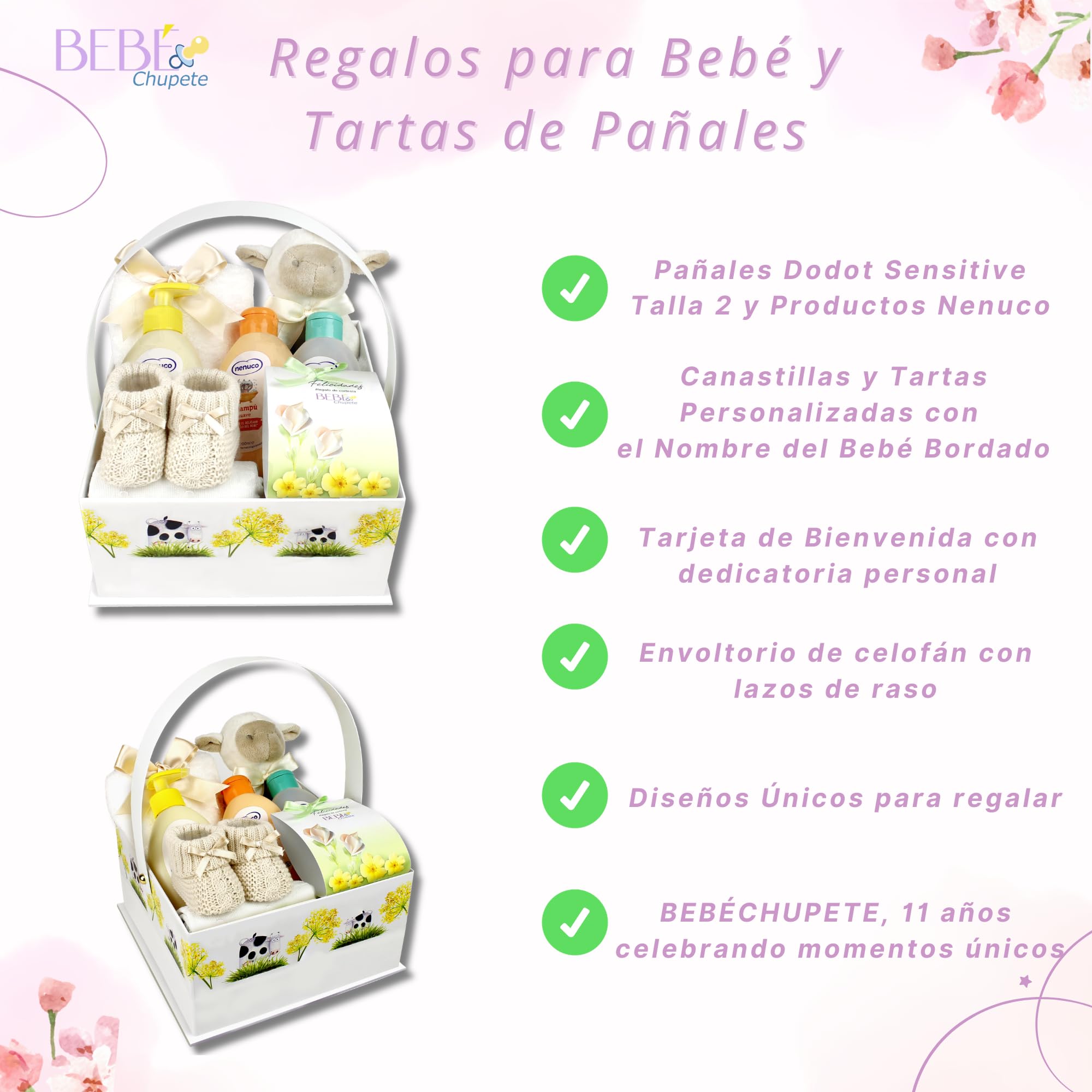 Regalo Bebe Recien Nacido Niño NENUCO-Regalo Bebe Recien Nacido Niña-Regalo para Bebes Recien Nacidos-Primera Puesta Bebe Recien Nacido-Cesta Regalo Bebe-Canastilla-cestas bebe-Baby Shower (Gris)